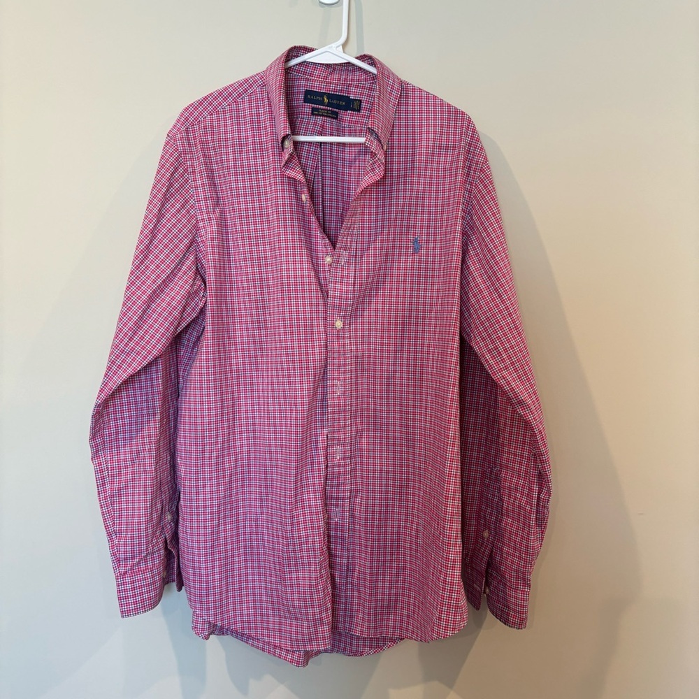 Ralph Lauren Red and Blue Checkered Shirt Size Large